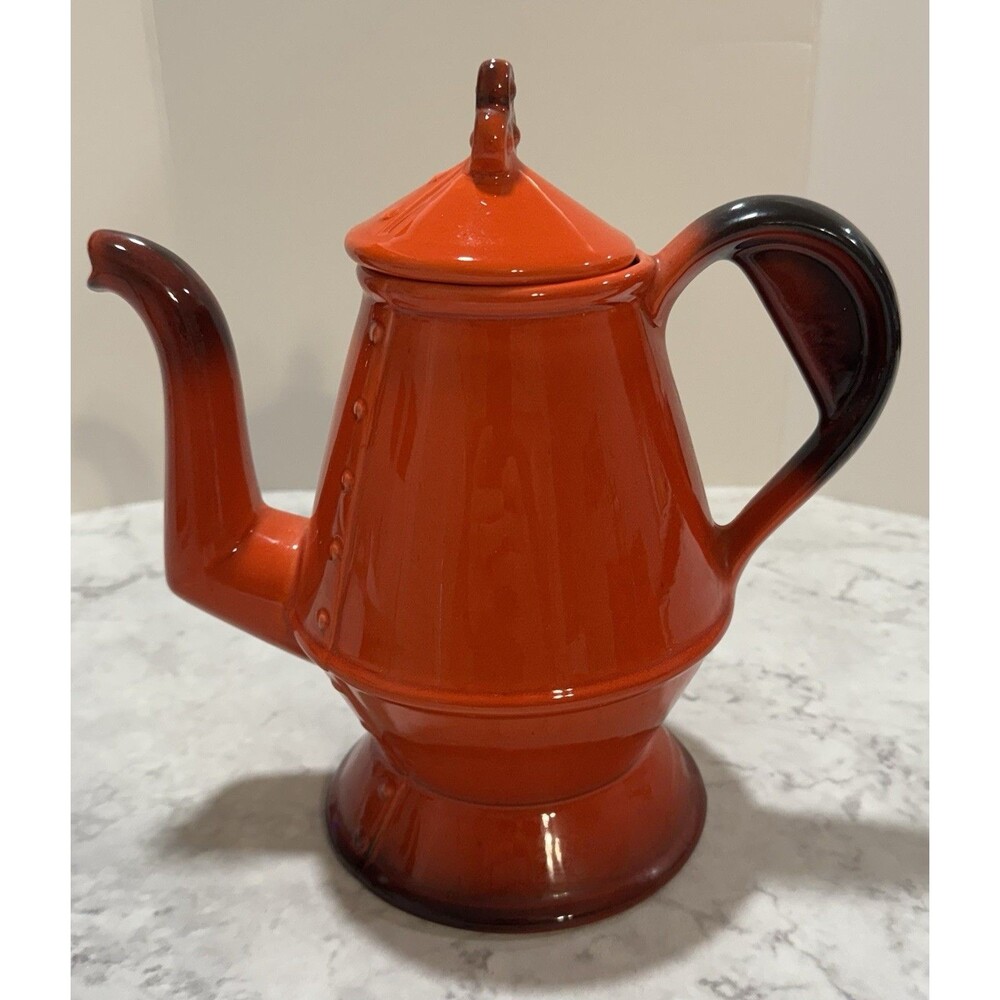Vintage Metlox Poppytrail Vernon Red Rooster Coffee Pot with Lid